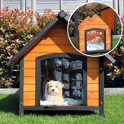 Bb-Loisir – Niche chien en bois de pin résistante aux intempéries – Toit pliable – Dimensions 99 x 82,5 x 87 cm – Accès facile pour nettoyage