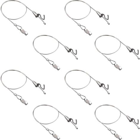 Bilderaufhängeset aus Edelstahl – 8 verstellbare Teile, robustes Drahtseil, 1 m, Mini-Haken