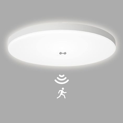 Plafonnier LED avec détecteur de Mouvement Radar, Blanc Froid 6000K plafonnier à capteur, pour Garage, escalier, Cave, Couloir, Balcon (Size : 30CM-18W) (1/5)