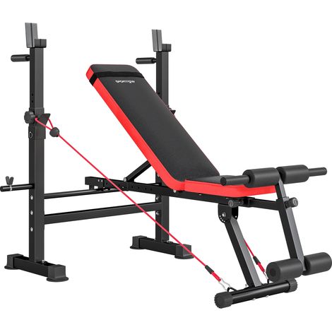 Banco de musculación completo 147 x 109 x 122 cm respaldo 8 posiciones asiento 3 posiciones carga 420 kg moderno de acero negro 210006888 (1/5)