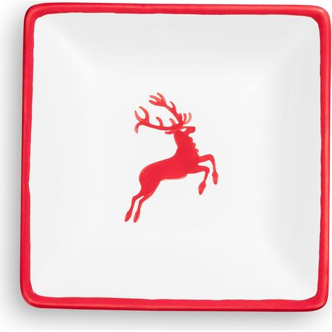 Gmundner Keramik Rubinroter Hirsch, Snackschale (11x11cm)