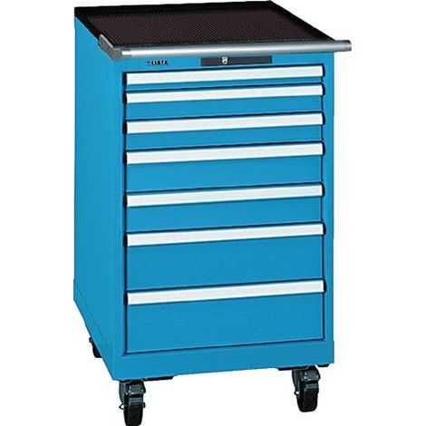 Schubladenschrank 27x36E fahrb.B564xT725xH990mm 7 Schubl.Key Lock RAL 5012 LISTA (1/2)