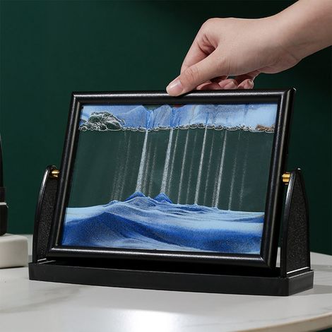 Tableau De Sable En Mouvement - Cadre Rotatif 3D Sans Batterie - Décoration De Bureau Et De Salon - 25,4 Cm - 1 Pièce (1/5)