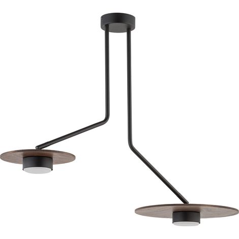 Plafonnier Nowodvorski DISK noir bois 2xGX53 72cm 60cm (1/4)