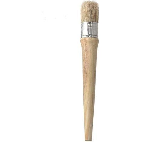 Pinceau à colle professionnel en bois naturel - Pinceau rond pour colle et cire - Pour peinture, reliure, meubles, supercire, peinture à la chaux - Pour petits projets