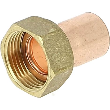Anquier – Raccord de robinetterie cuivre droit 2 pièces – Femelle écrou libre Ø18 – Taraudage 3/4" – Norme A.C.S. NF EN 12164
