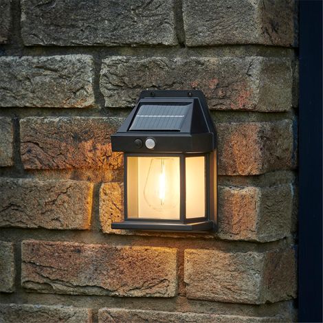 Solar LED Filament Wandleuchte 4er Set Aussen (1/4)
