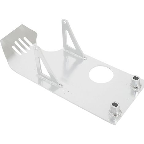 Placa protectora del motor de motocicleta, orificio de acceso - Plateada