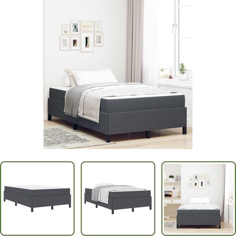 vidaXL Stoffbett - Bettrahmen mit Matratze Dunkelgrau 120 x 190 cm Stoff (1/5)