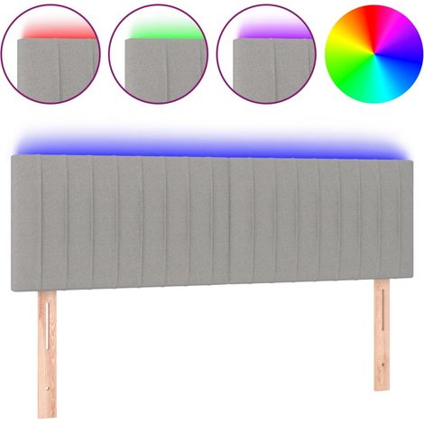 Maison Exclusive - LED Kopfteil Hellgrau 144x5x78/88 cm Stoff