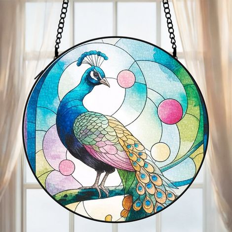 Vitrail cheval attrape-soleil 16 cm décoration fenêtre suspension raffinée cadeau grand-mère (1/5)