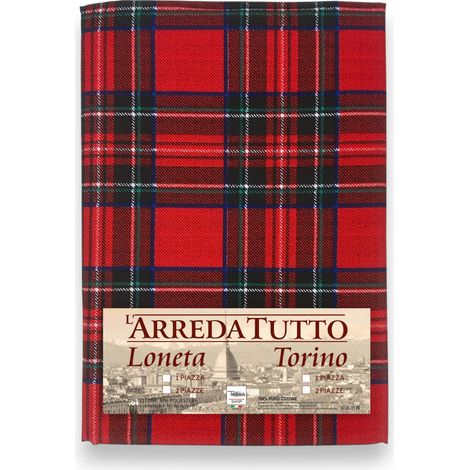 Telo Copritutto Tartan Rosso - 100% Cotone - Gran Foulard Multiuso Copridivano/Copriletto - Made in Italy 1 PIAZZA