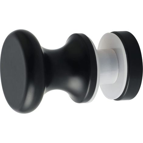 Poignées de Porte Douche Unilatéral de Douche Rondes en Verre, en Acier Inoxydable, Poignées Rechange pour Cabine de Douche, Écran de Douche, Noir (1/5)