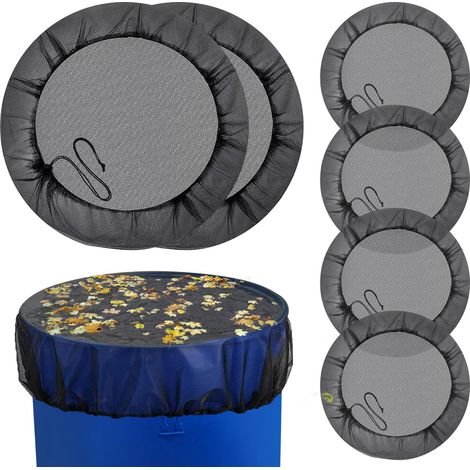 6 pièces de filet pour citerne de pluie couverture de tonne à eau de 95 cm cordon serrage filet réglable citerne pluie intempéries (1/4)