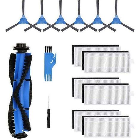 Pièces de rechange pour aspirateur robot Kyvol Cybovac E20, E30, E31 : brosse principale, brosses latérales et filtre. (1/5)
