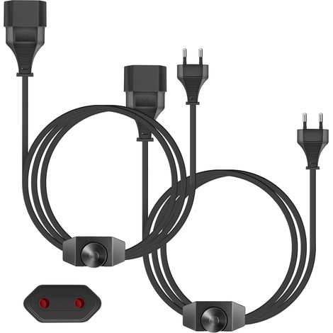 Stecker Mit Leuchten-Dimmer: 2 Pièces Dimmer LED avec Câble De 2M, Variation Continu, Plug-and-Play, pour Salon, Chambre (Noir) (1/5)