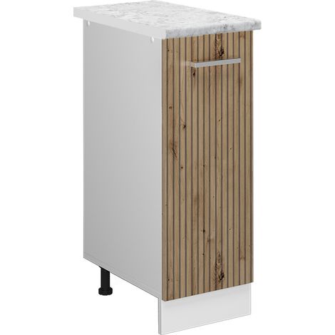 Armadio cucina dispensa alto R-Line, Rovere artigianale, 30 cm , PL Marmo, Vicco (1/5)