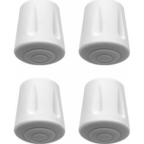4x Embout pied de chaise renforcé antidérapant caoutchouc EPDM table tabouret béquille canne, diamètre 12mm blanc (1/3)