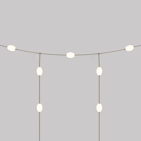 Creative Cables - Catena luminosa reticolare 7 punti luce da esterno IP67 Verde oliva - Marina GRID (1/4)