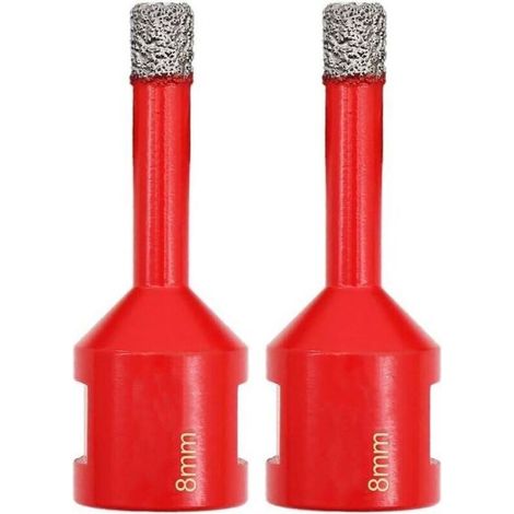 Foret Diamant Kit Trépan Carrelage - 2pièces 8mm avec filetage M14 pour percer porcelaine,céramique,carrelage,granit,marbre et pierre