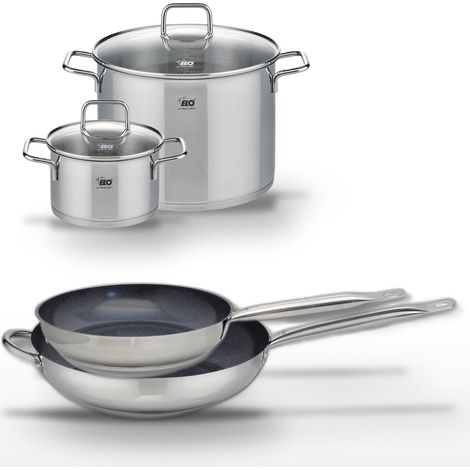 Lot de 2 Poêles céramique Elo Profi Therm Platinum 28/32 cm et 2 Faitouts 20/26 cm (1/5)