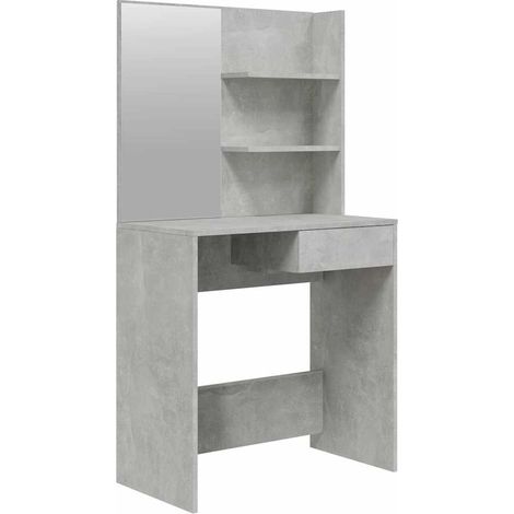 Coiffeuse avec miroir Gris béton 74,5x40x141 cm (1/5)