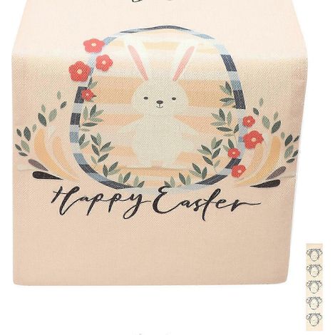 Chemin de table de Pâques, nappe à motifs d'œufs de Pâques, nappe en lin, nappe festive (1/4)