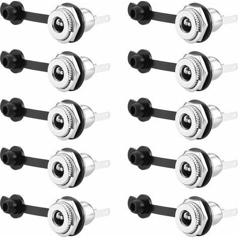 Confezione da 10 adattatori jack femmina, 5,5 x 2,1 mm, con cappuccio antipolvere, per laptop/audio/video/telefono/telecamere di sorveglianza e altre apparecchiature elettroniche. (1/4)