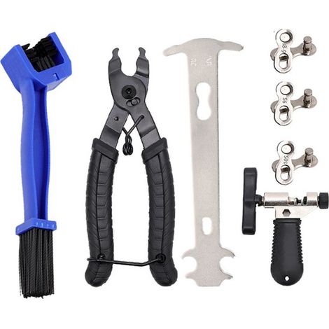 Kit per la rimozione e la riparazione della catena della bicicletta, pinze per catena, indicatore di usura della catena, estrattore per catena. (1/2)