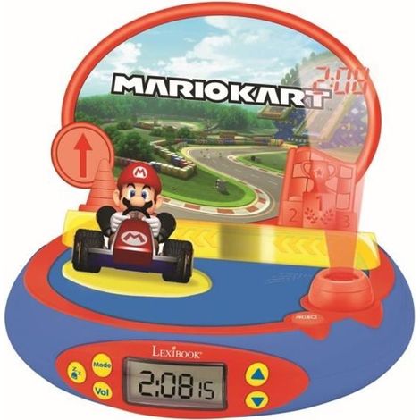 Réveil projecteur Lexibook Mario Kart 3D avec sons du jeu vidéo (1/3)