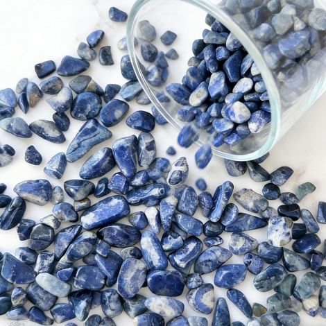 Lot de pierres précieuses roulées de 400 g - Petites pierres précieuses pour décoration d'aquarium, pots de fleurs, fabrication de bijoux et décoration d'intérieur (bleu avec blanc) (1/5)