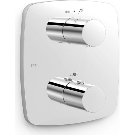 TRES 21725001 THERM-BOX Pieza Vista para Caja Empotrada de 2 Vías Color Cromo - ref: 21725001