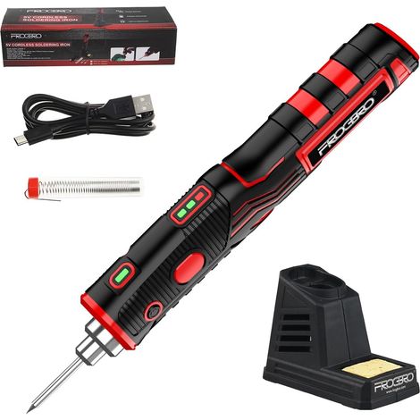 Verbesserter tragbarer kabelloser Lötkolben 11 W LD006A-Pro, 2500 mAh, max. 520 °C, hohe Kapazität und schnelle Erwärmung, professionelles und sicheres Lötkolben-Set, für Anfänger geeignet