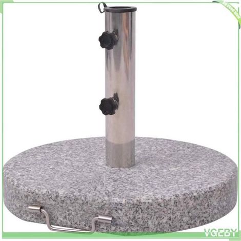Pied de parasol - FAFEICY - 40549 - Diamètre 45 cm - 30 kg - Granit poli et acier inoxydable (1/5)