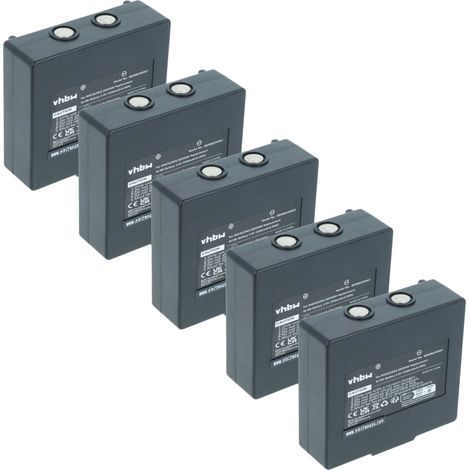 vhbw 5x Akku kompatibel mit Potain P-63418-95 Industrie-Funkfernsteuerung Fernbedienung (2500 mAh, 3,6 V, NiMH) - Schwarz