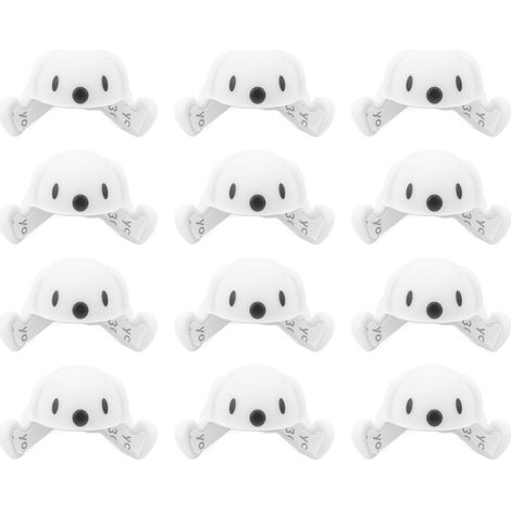 12 Pièces Protège-Coins Bébé Animaux en Silicone Souple Adhésif - Chien Mignon Blanc Pur pour Table (1/5)