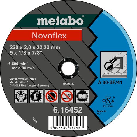 Novoflex 230x3.0x22.2 Stahl-Trennscheiben METABO