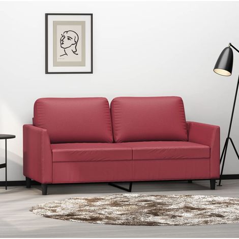 2-Sitzer-Sofa Weinrot 140 cm Kunstleder vidaXL65279 (1/5)
