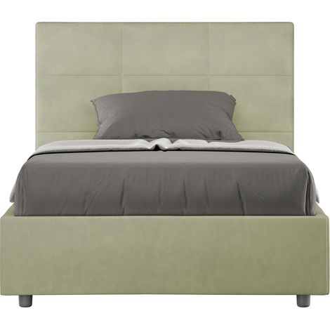 Letto 1 Piazza e Mezzo 120x200 cm con Rete e Contenitore Mika Tè verde (1/5)