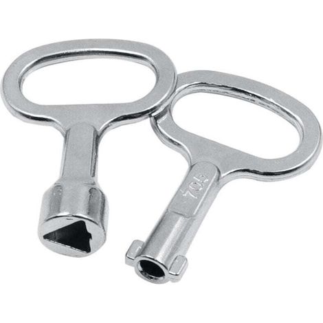 Jeu de 2 clés à douille triangulaires, pour armoires électriques, ascenseurs, vannes de compteurs d'eau, armoires de commande (1/4)