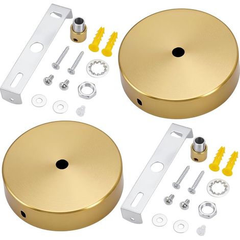 9,7 cm Deckenbaldachin-Set, Kronleuchter-Pendelleuchten-Set, runde goldene Deckenabdeckung, 97 Zoll Platte (1/4)