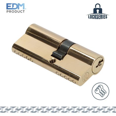 Messingzylinder 70 mm (40 + 30 mm) langer Nocken R15 mit 3 gezahnten Schlüsseln inklusive EDM