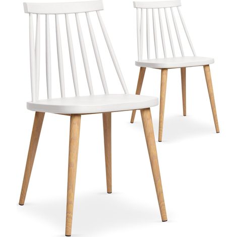 Lot de 2 chaises scandinaves Trouville Blanc (1/5)