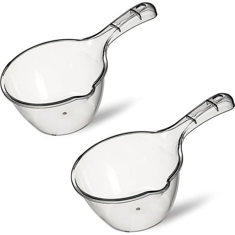 Lot de 2 louches à eau en plastique, cuillère de bain, cuillère de douche, pelle à eau pour salle de bain – article essentiel (1/5)