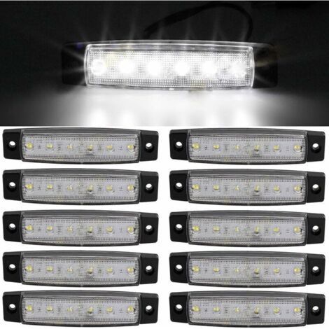 10 pcs 9,7 cm 6 LED côté 12V LED MARKER Remorque Feux de gabarit pour camion, marqueur lumière Ambre, partie arrière Feu de Gabarit, camion Cab Feux de gabarit, RV Convoi