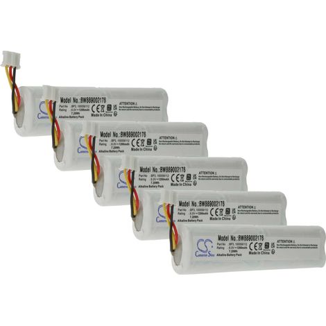 vhbw 5x Batterie kompatibel mit Telenot MS 221, MS 211, DSS2, AKG233 Alarmanlage, Alarmsystem (1200 mAh, 6 V, Alkaline)