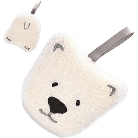 Lot d'éponges à vaisselle double face, type suspendu, motif ours en peluche, brosse à vaisselle et chiffon de nettoyage. Style patte d'ours. (1/5)