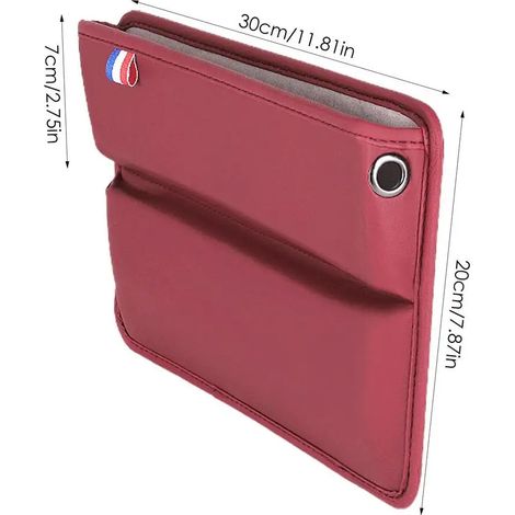 (Rouge) Organisateur de poche de voiture pour siège auto, rangement pour siège auto, poche latérale de console pour téléphones et clés, accessoires auto (1/5)