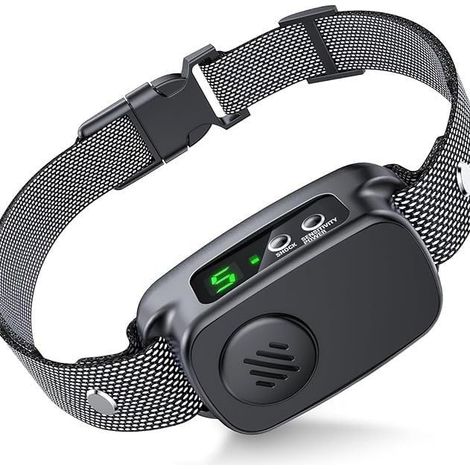 collier anti aboiement chien, avec 5 niveaux de sensibilité réglables, collier automatique doté de 3 modes d'éducation (Noir).