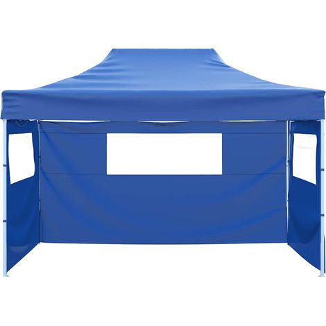 vidaXL Carpa pleglable con 3 paredes 3x4,5 m azul (1/2)